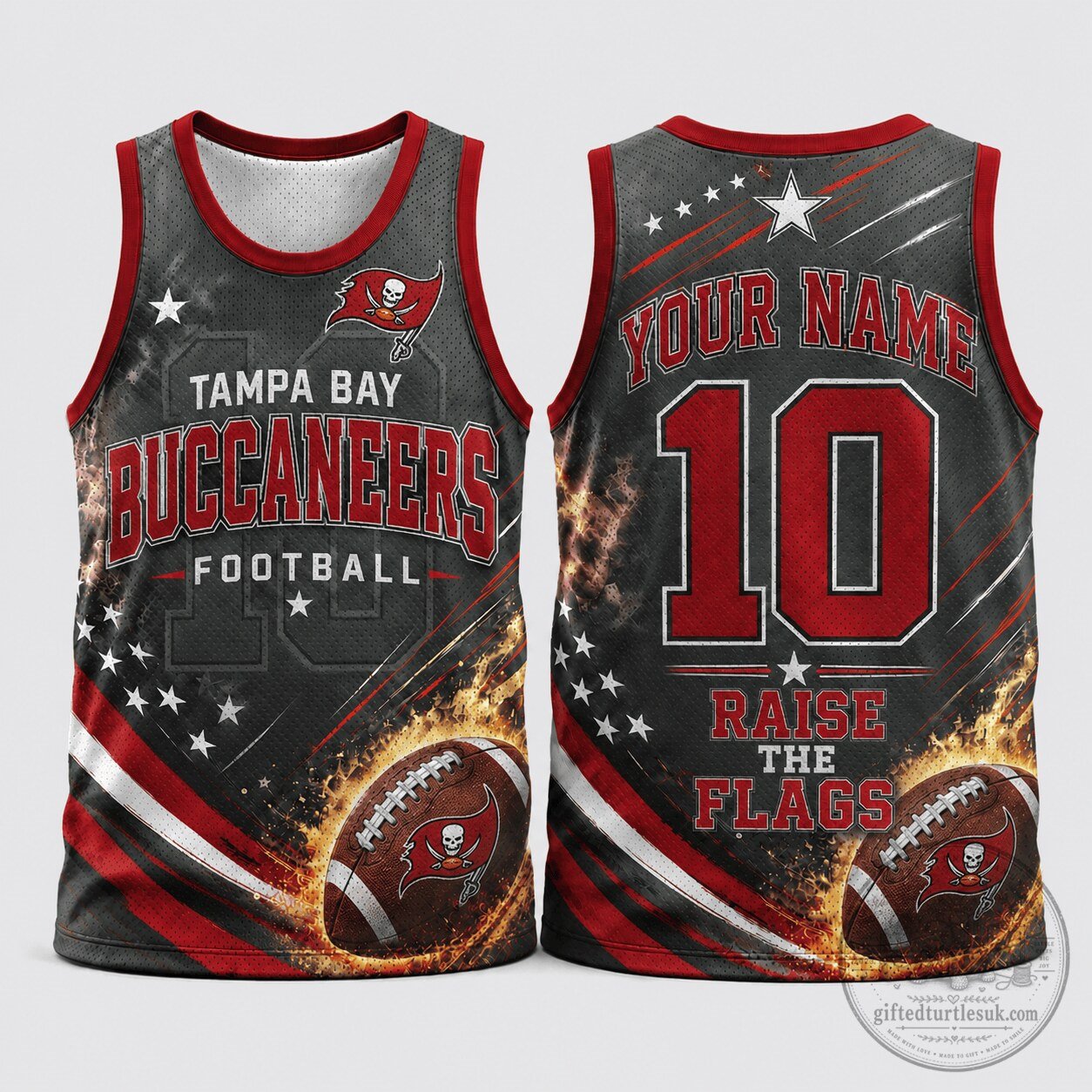 Tampa Bay Buccaneers Custom Name Number Football Tank Top for Loyal Fans