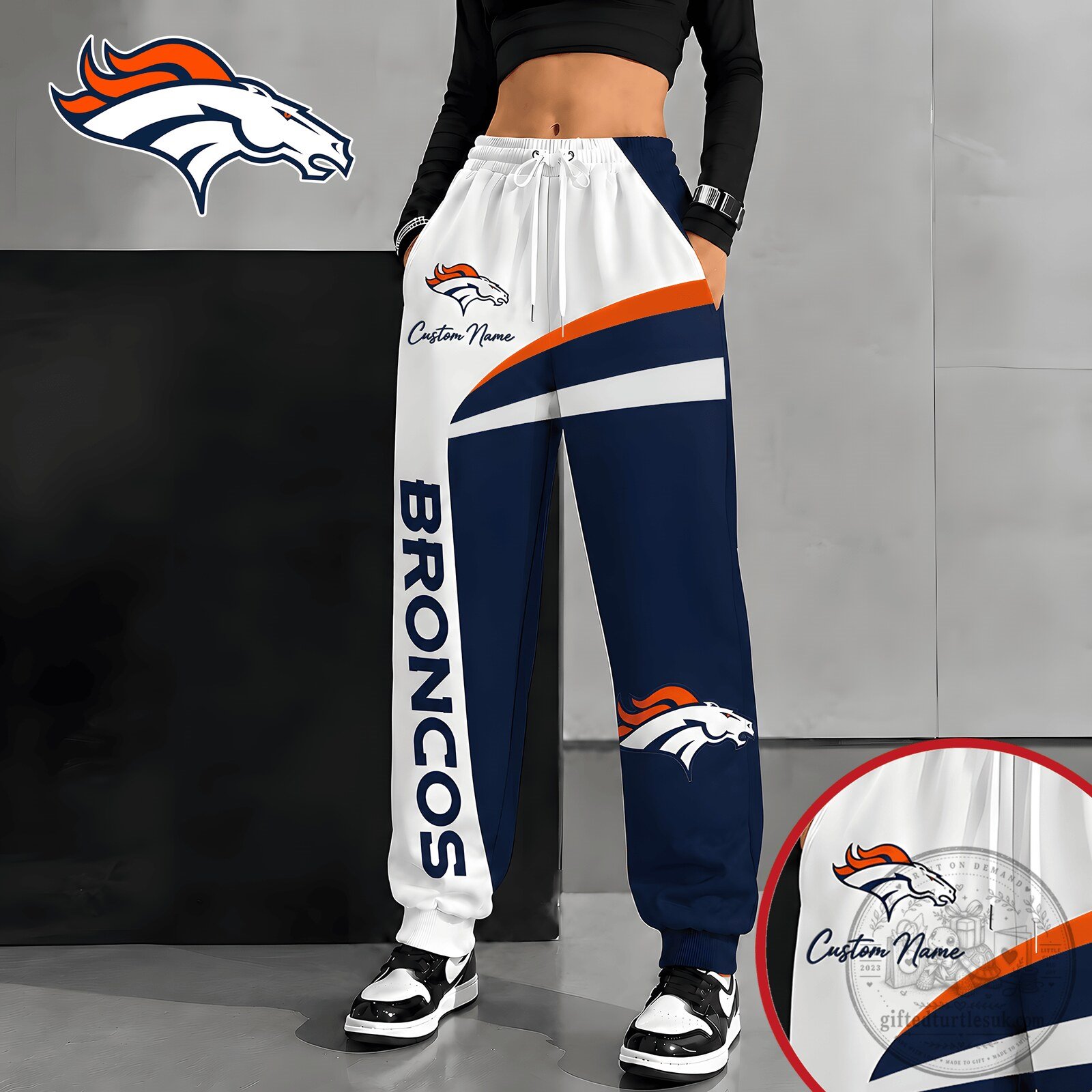Denver Broncos Victory Mode Custom Name Jogger Pants