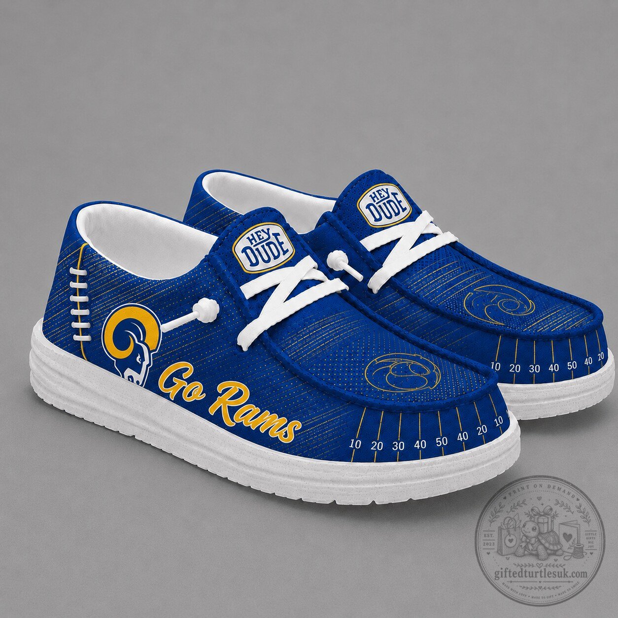 Los Angeles Rams Football Field Fan Loafer Shoes for Men 2 Los Angeles Rams Football Field Fan Loafer Shoes for Men