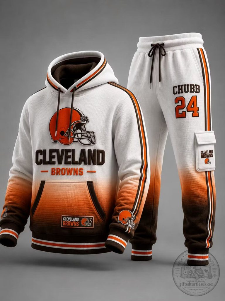 Cleveland Browns Nick Chubb Number 24 Football Team Hoodie and Jogger Set