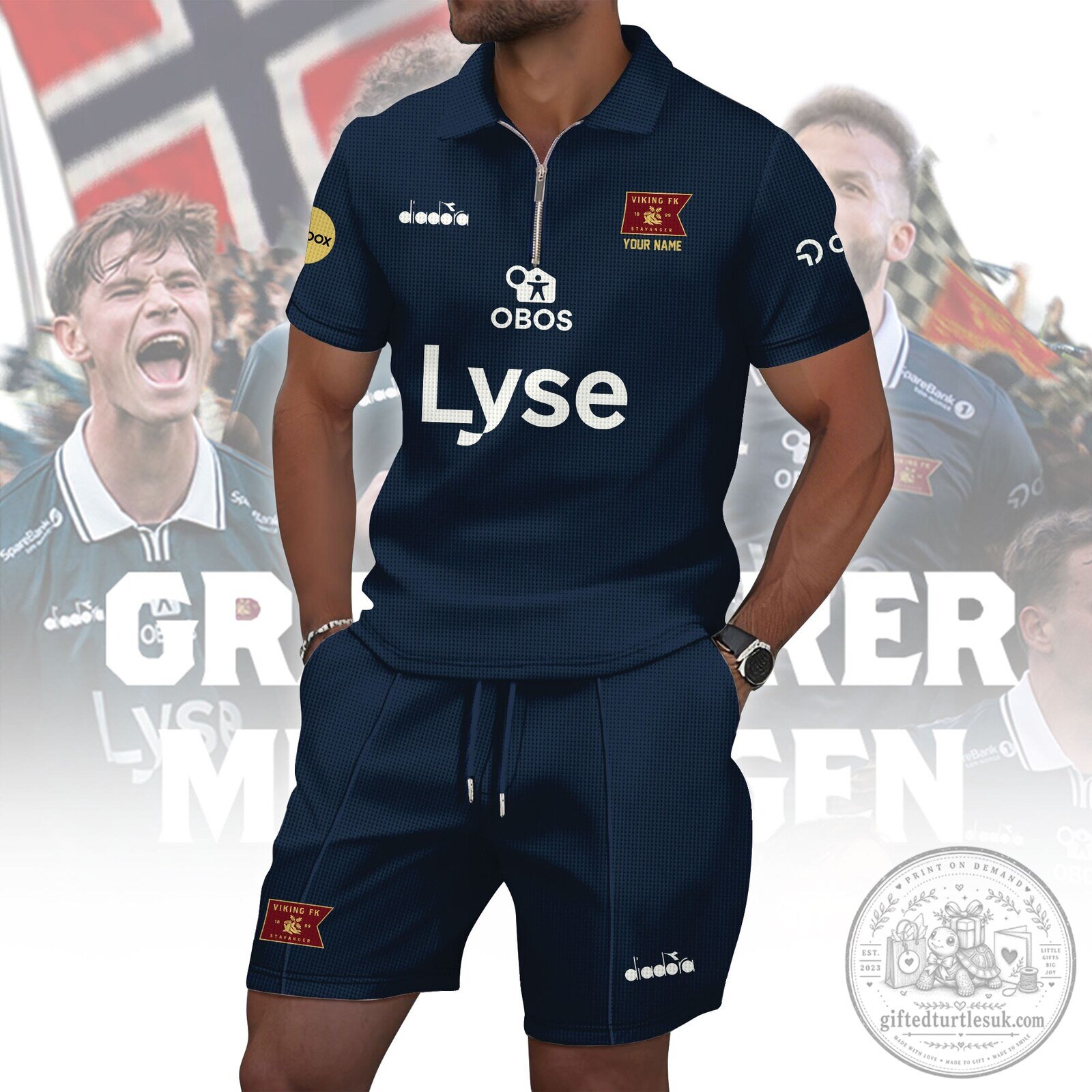 Viking FK Football Club Personalized Navy Blue Polo Shirt