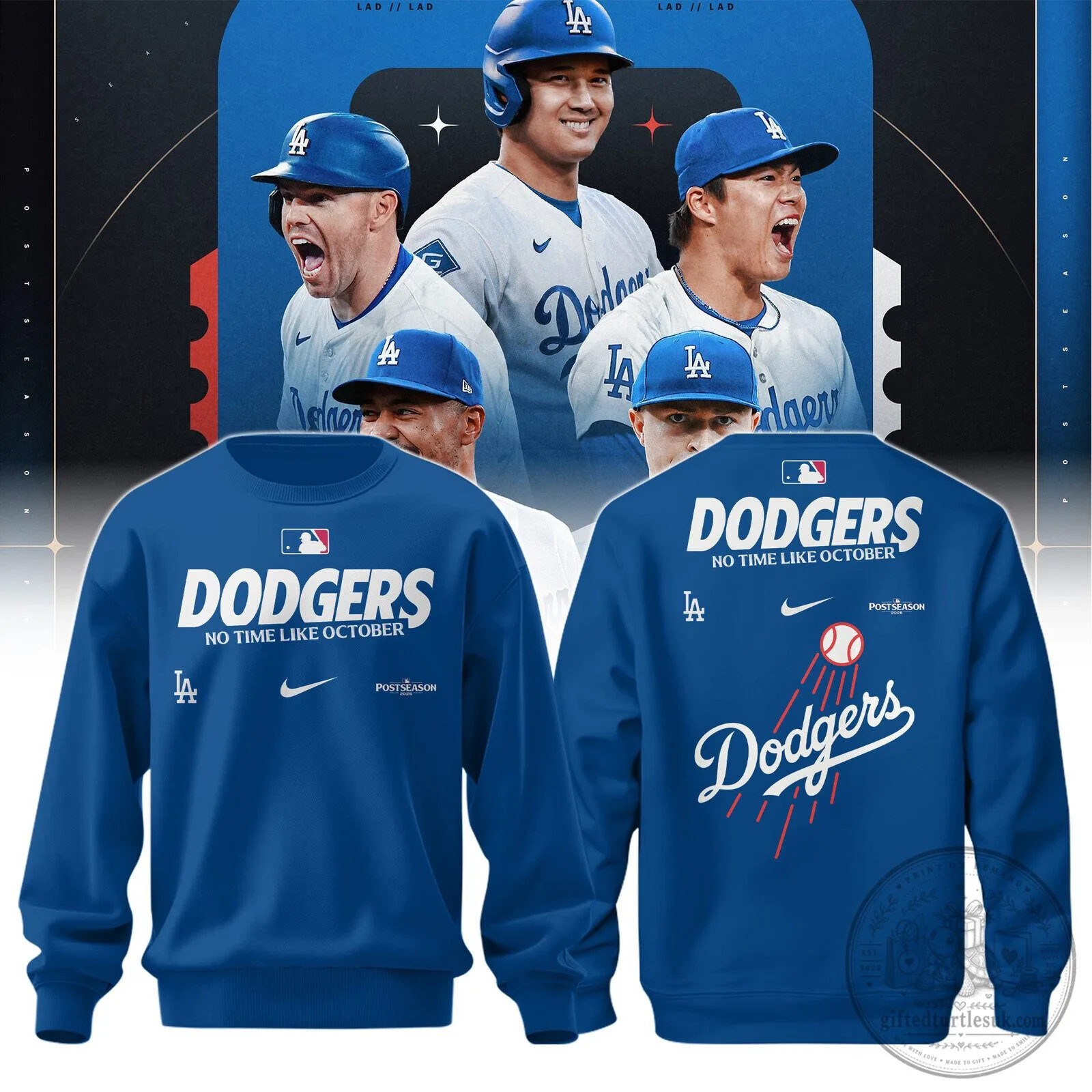 Los Angeles Dodgers No Time Like October Postseason Baseball Sweatshirt