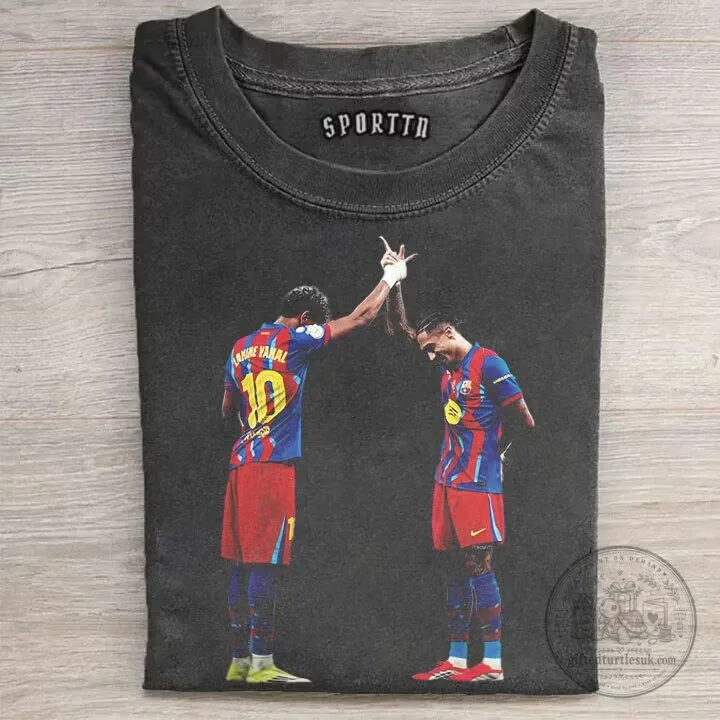 Graphic T-Shirt Featuring Lamine Yamal, Football Player