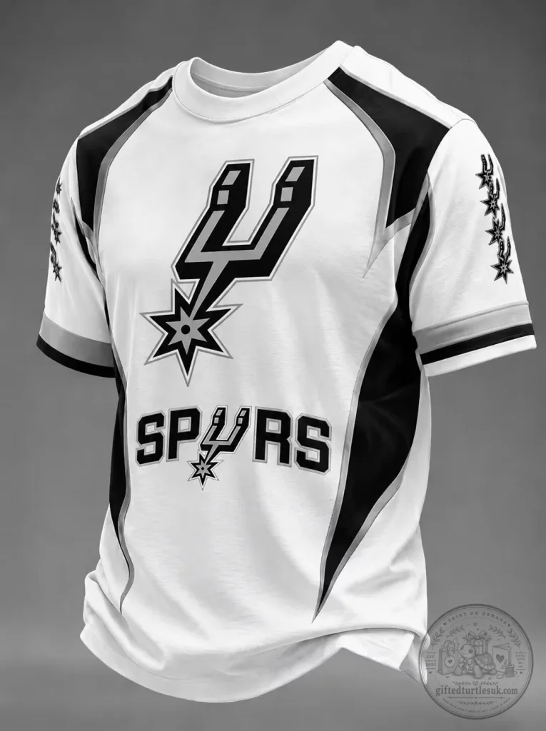 White Short-Sleeve T-Shirt for San Antonio Spurs Basketball Team 28 White Short-Sleeve T-Shirt for San Antonio Spurs Basketball Team