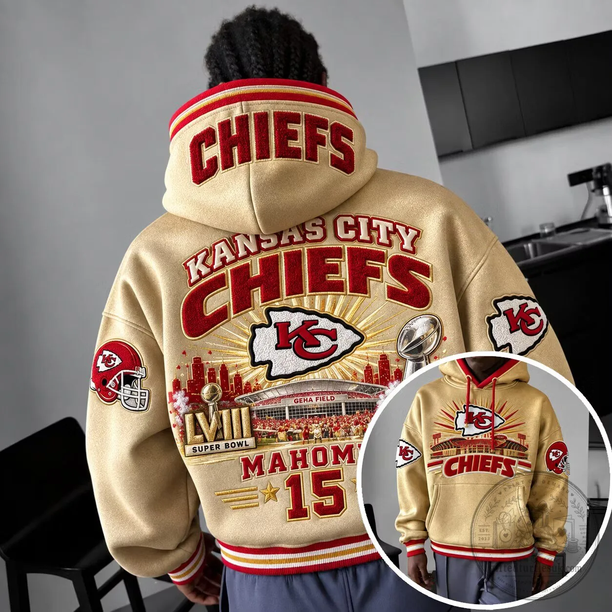 Kansas City Chiefs Super Bowl LVIII Patrick Mahomes 15 Football Hoodie