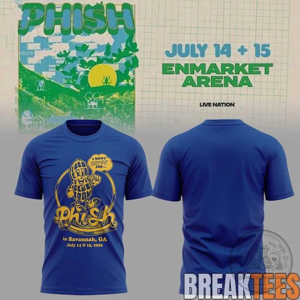 Phish Savannah Georgia Summer Tour 2026 Concert Dates Blue T-Shirt