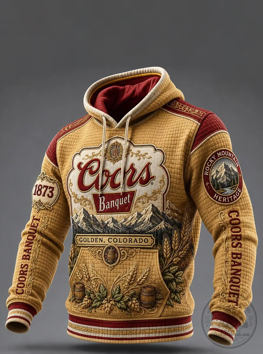 Coors Banquet Beer Golden Colorado Rocky Mountain Heritage Hoodie