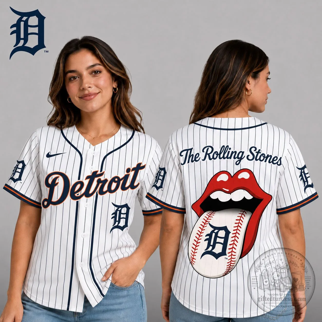 Detroit Tigers The Rolling Stones Baseball Jersey Shirt for Women