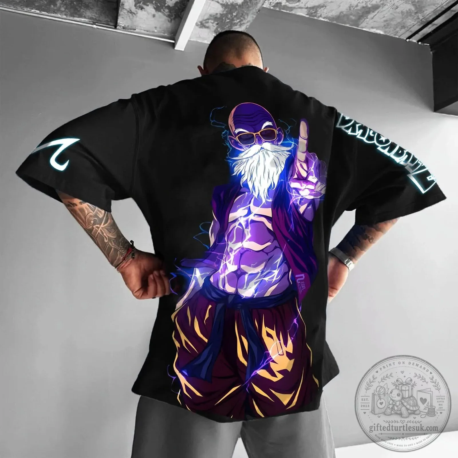 Anime Master Roshi Dragon Ball Z Graphic Print Oversized T-Shirt
