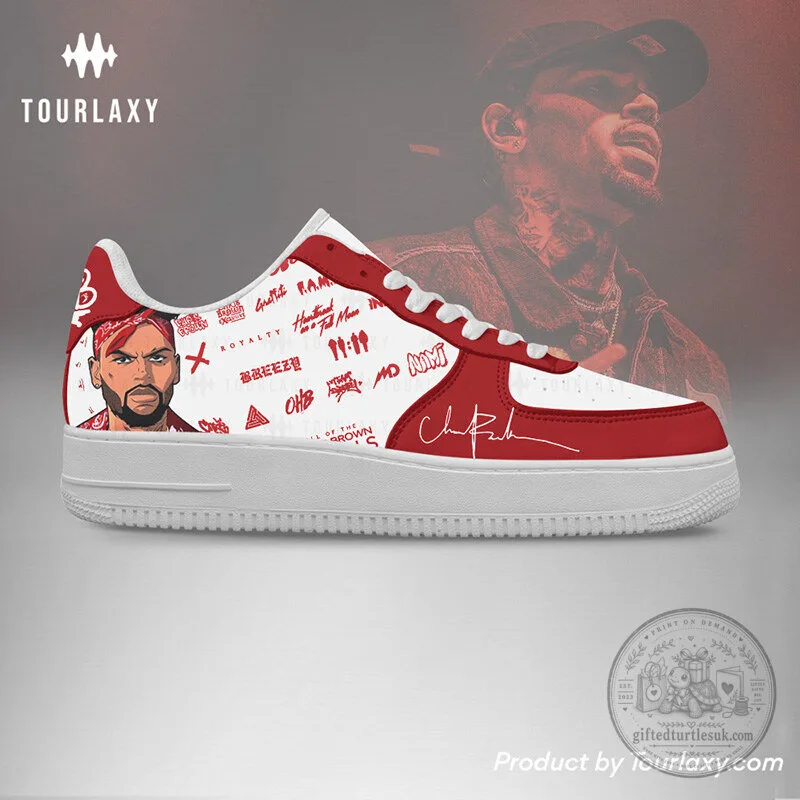 Chris Brown Signature Red and White Graphic Print Fashion Sneakers 8 Chris Brown Signature Red and White Graphic Print Fashion Sneakers