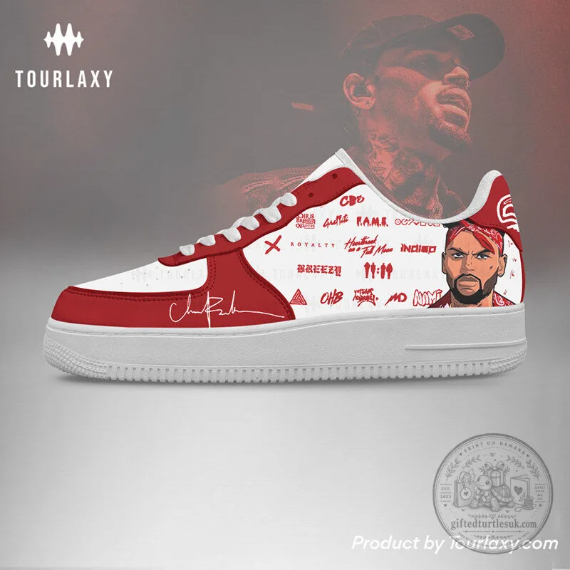 Chris Brown Signature Red and White Graphic Print Fashion Sneakers 9 Chris Brown Signature Red and White Graphic Print Fashion Sneakers