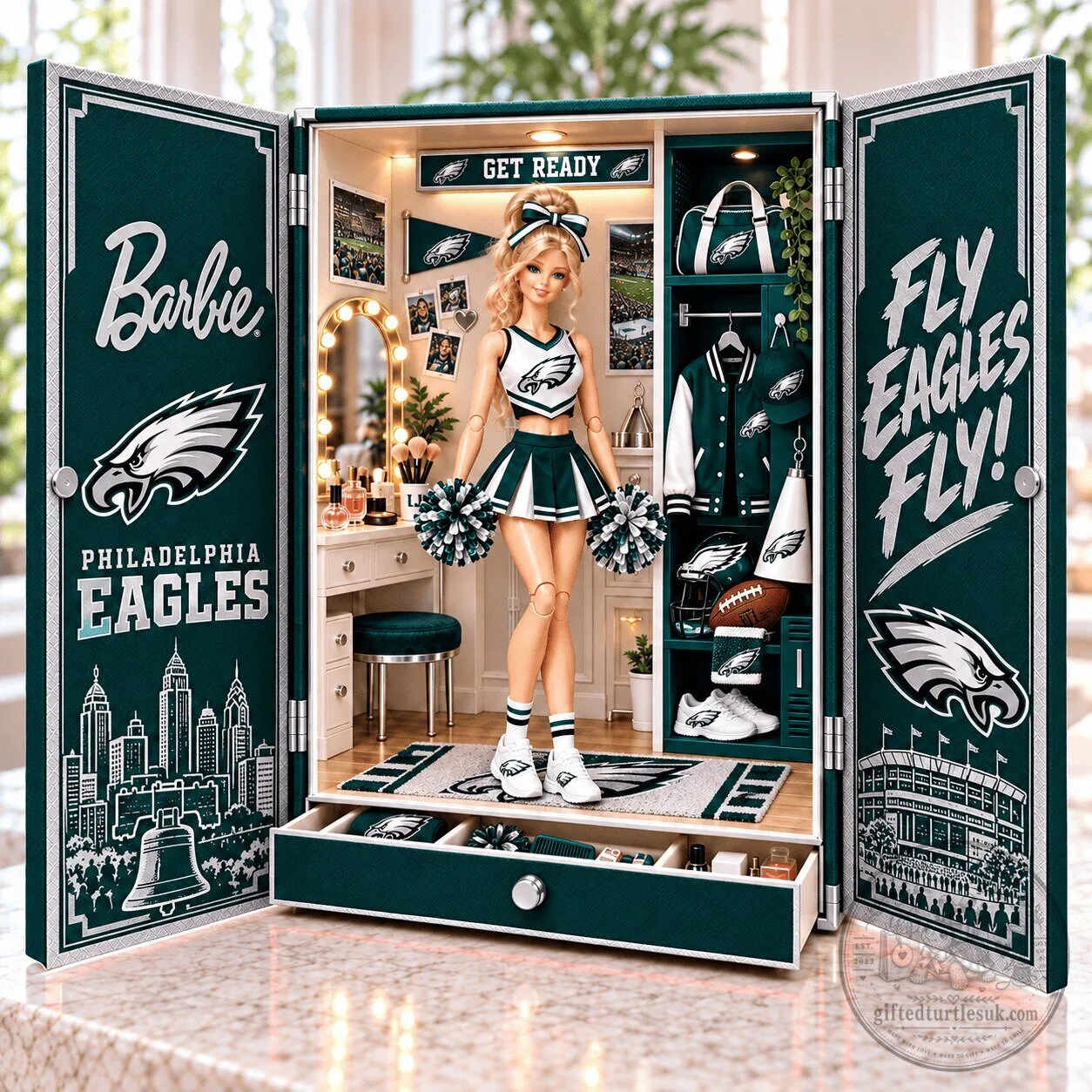 Philadelphia Eagles Barbie Doll Collectible Figure with Accessories