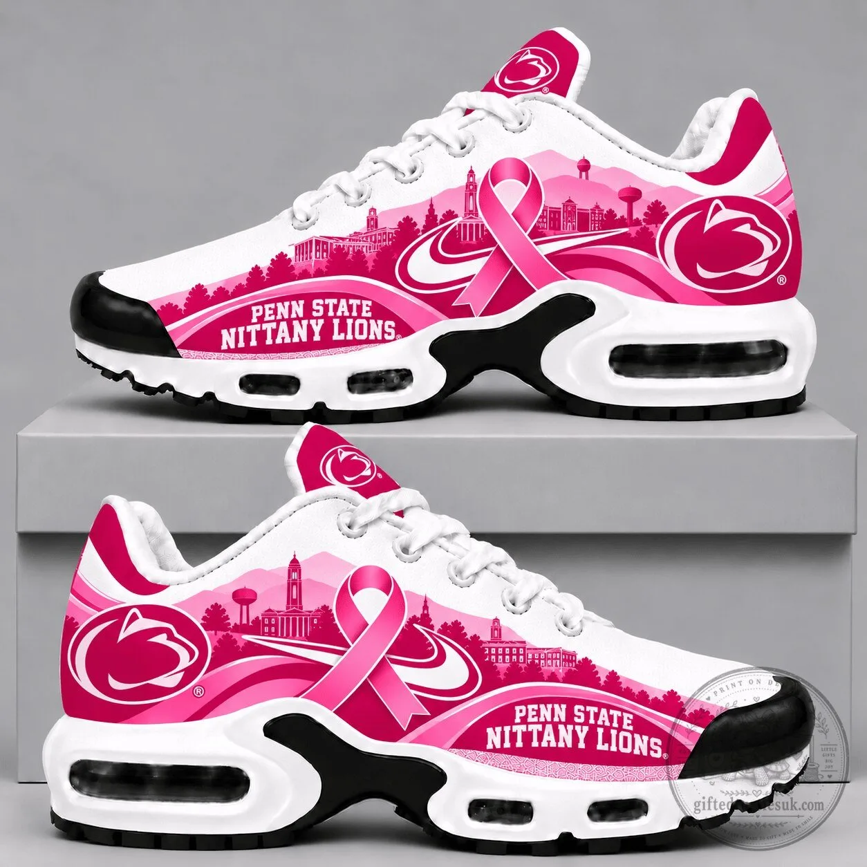 Penn State Nittany Lions Pink Ribbon Breast Cancer Awareness Shoes