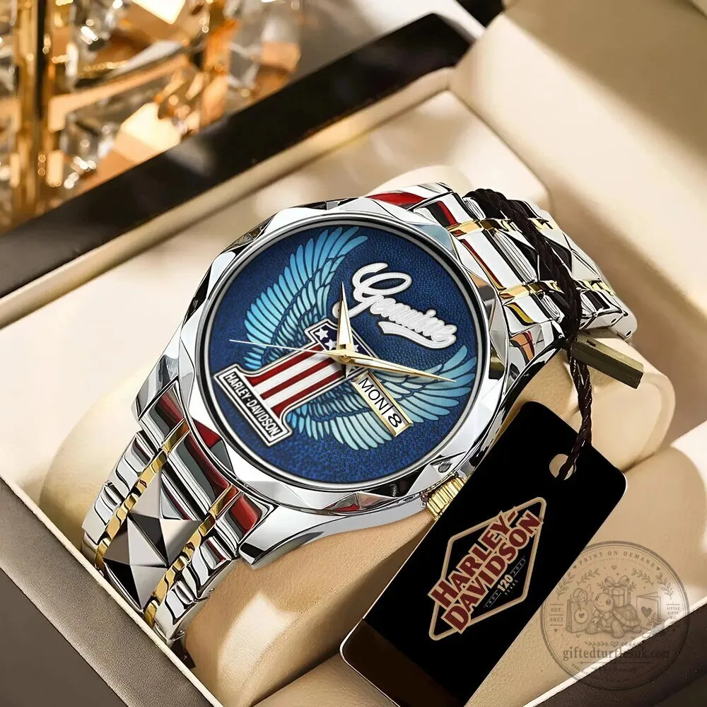 Harley Davidson Motorcycles Eagle Wings Luxury Quartz Watch