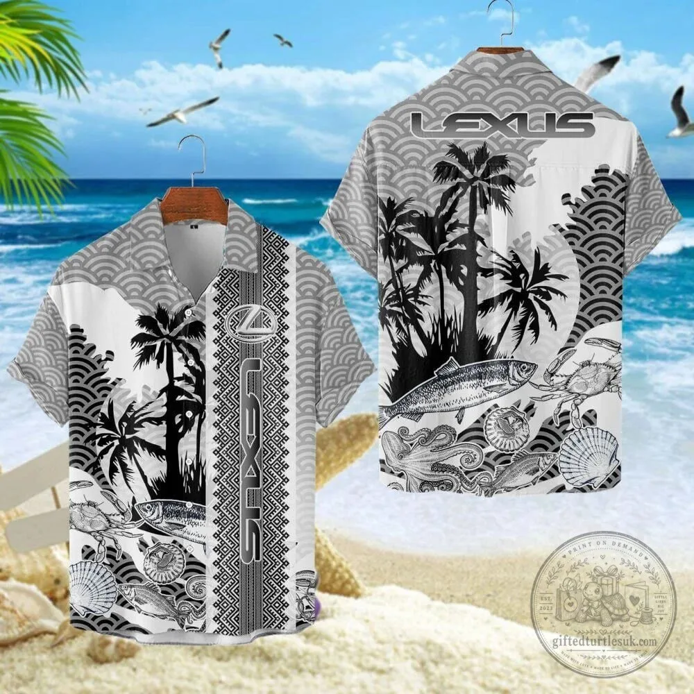 Lexus Car Logo Tropical Beach Hawaiian Shirt