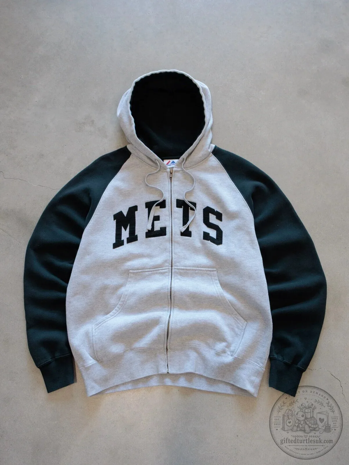 New York Mets Full Zip Hoodie Vintage Gray Black Baseball Fan Apparel 7 New York Mets Full Zip Hoodie Vintage Gray Black Baseball Fan Apparel