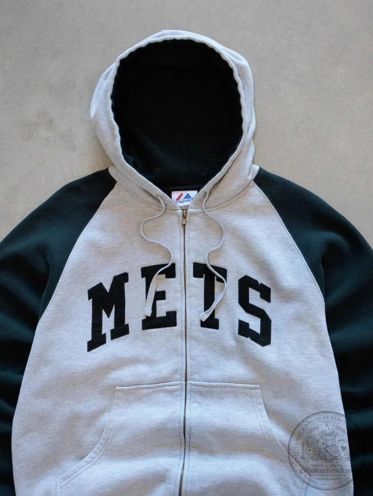 New York Mets Full Zip Hoodie Vintage Gray Black Baseball Fan Apparel 8 New York Mets Full Zip Hoodie Vintage Gray Black Baseball Fan Apparel