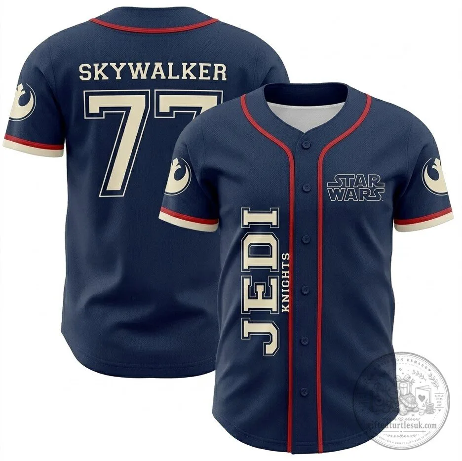 Star Wars Jedi Knights Luke Skywalker 77 Baseball Jersey