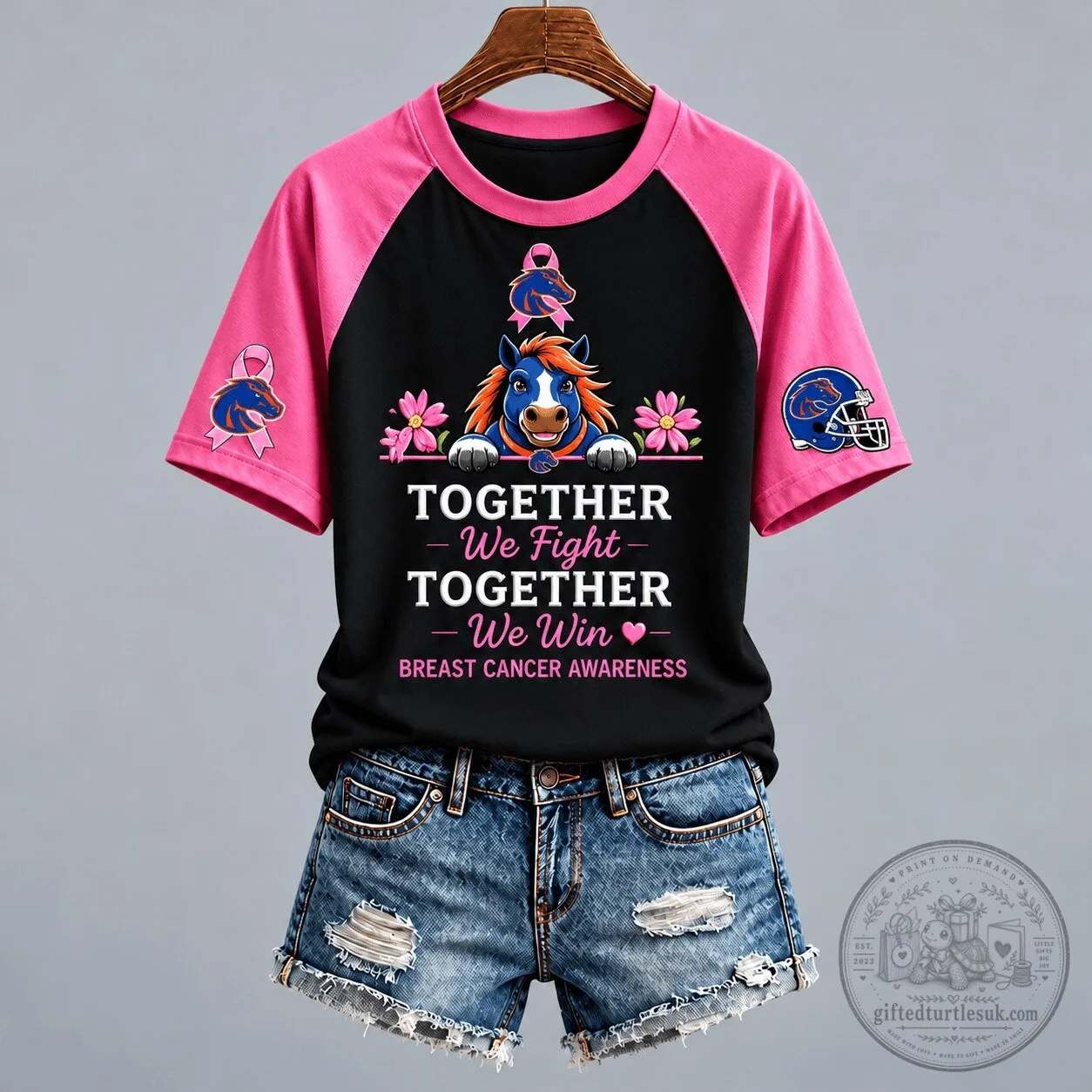 Boise State Broncos Breast Cancer Awareness Together We Fight T-Shirt