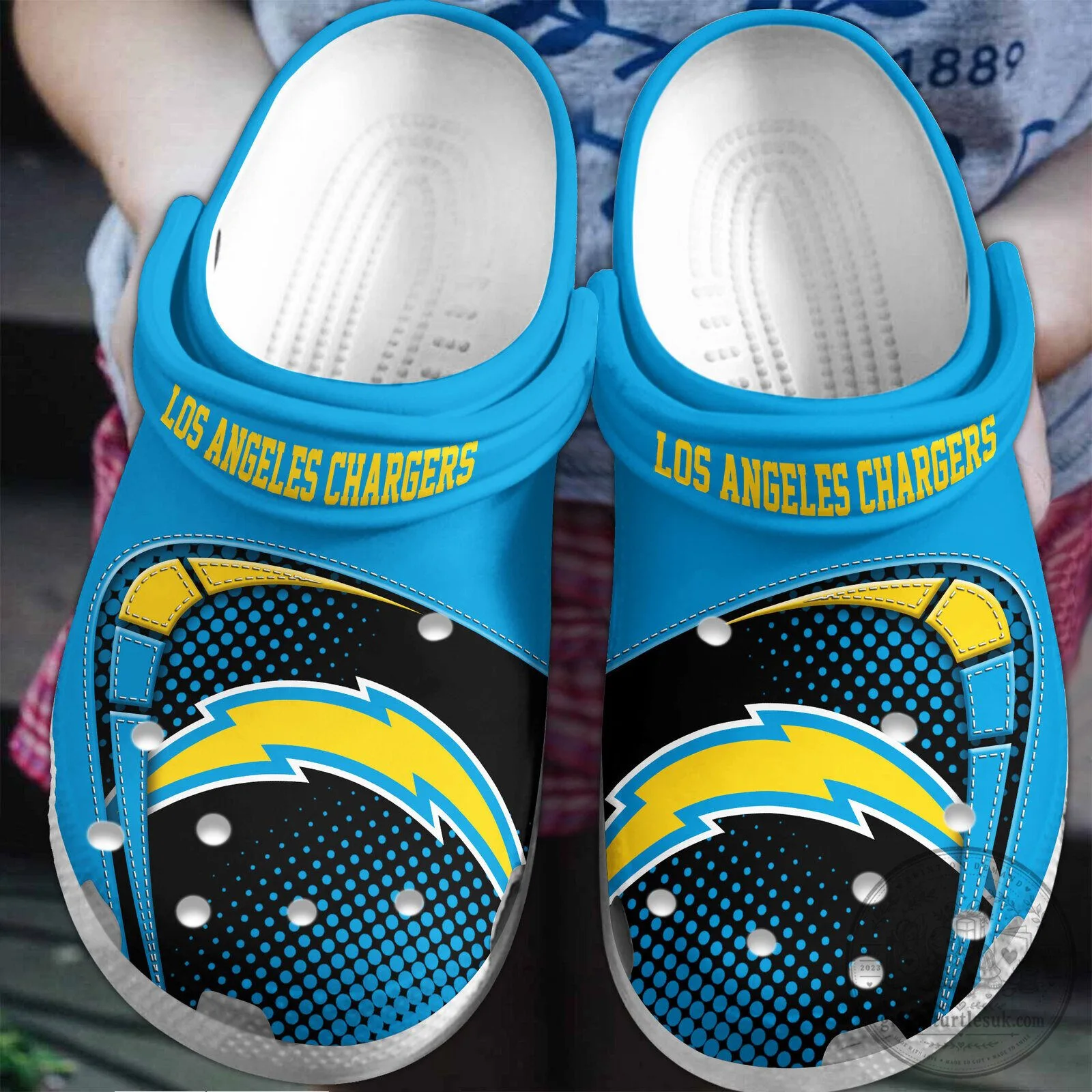 Los Angeles Chargers Football Team Logo Blue Custom Design Shoes