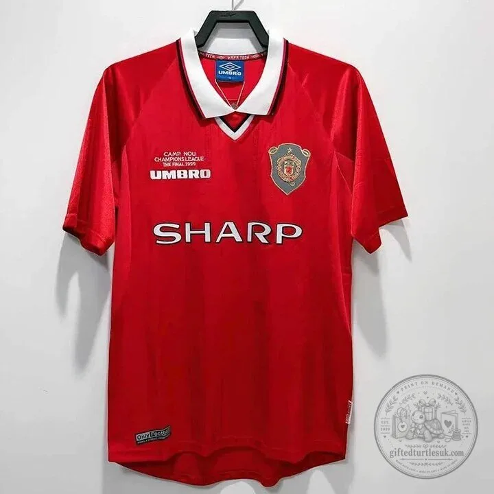 Manchester United 1999 Champions League Final Home Retro Football Jersey 5 Manchester United 1999 Champions League Final Home Retro Football Jersey
