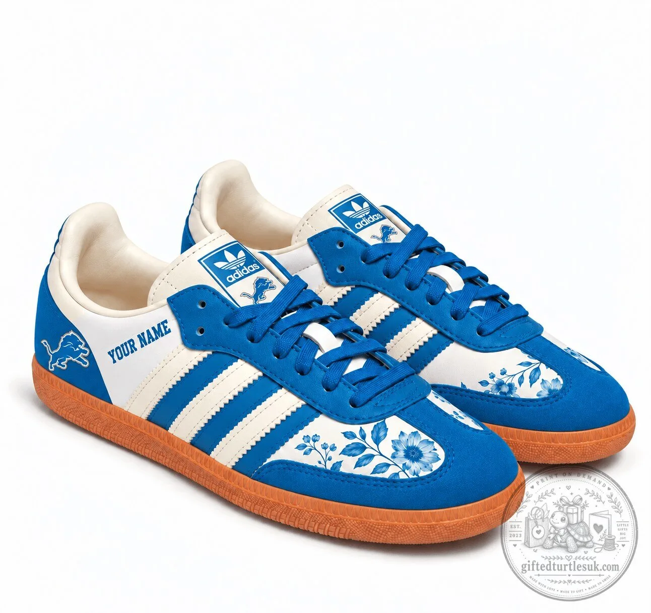 Detroit Lions Team Spirit Floral Heritage Samba Shoes
