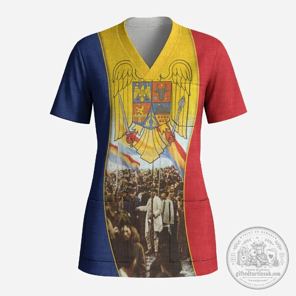 Romania Great Union Day National Assembly Scrub Top