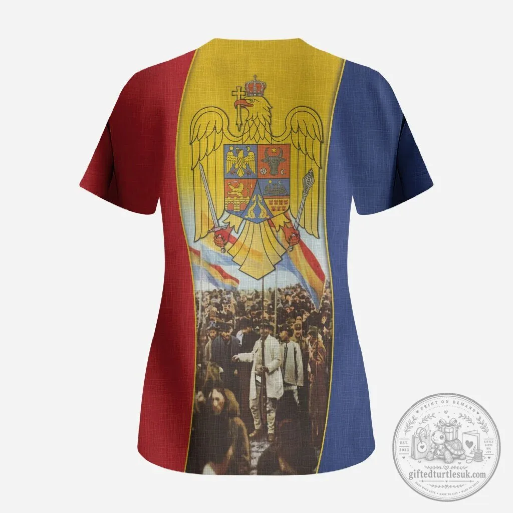Romania Great Union Day National Assembly Scrub Top 9 Romania Great Union Day National Assembly Scrub Top