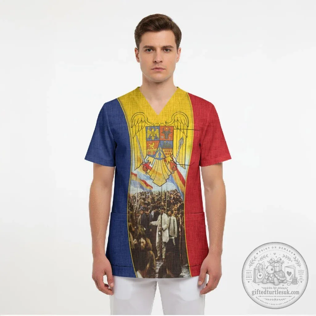 Romania Great Union Day National Assembly Scrub Top 11 Romania Great Union Day National Assembly Scrub Top