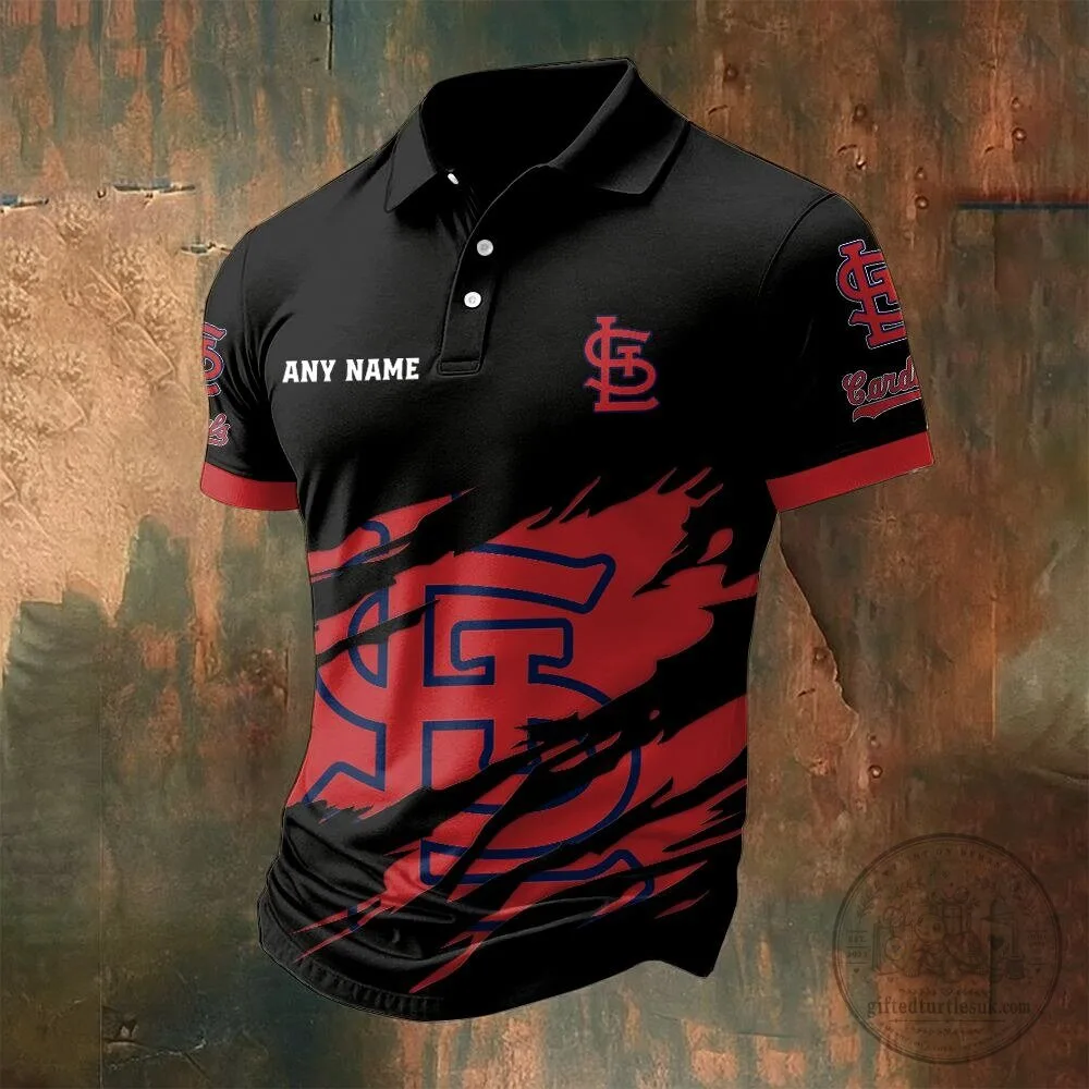 St. Louis Cardinals Personalized Baseball Fan Polo Shirt for Men