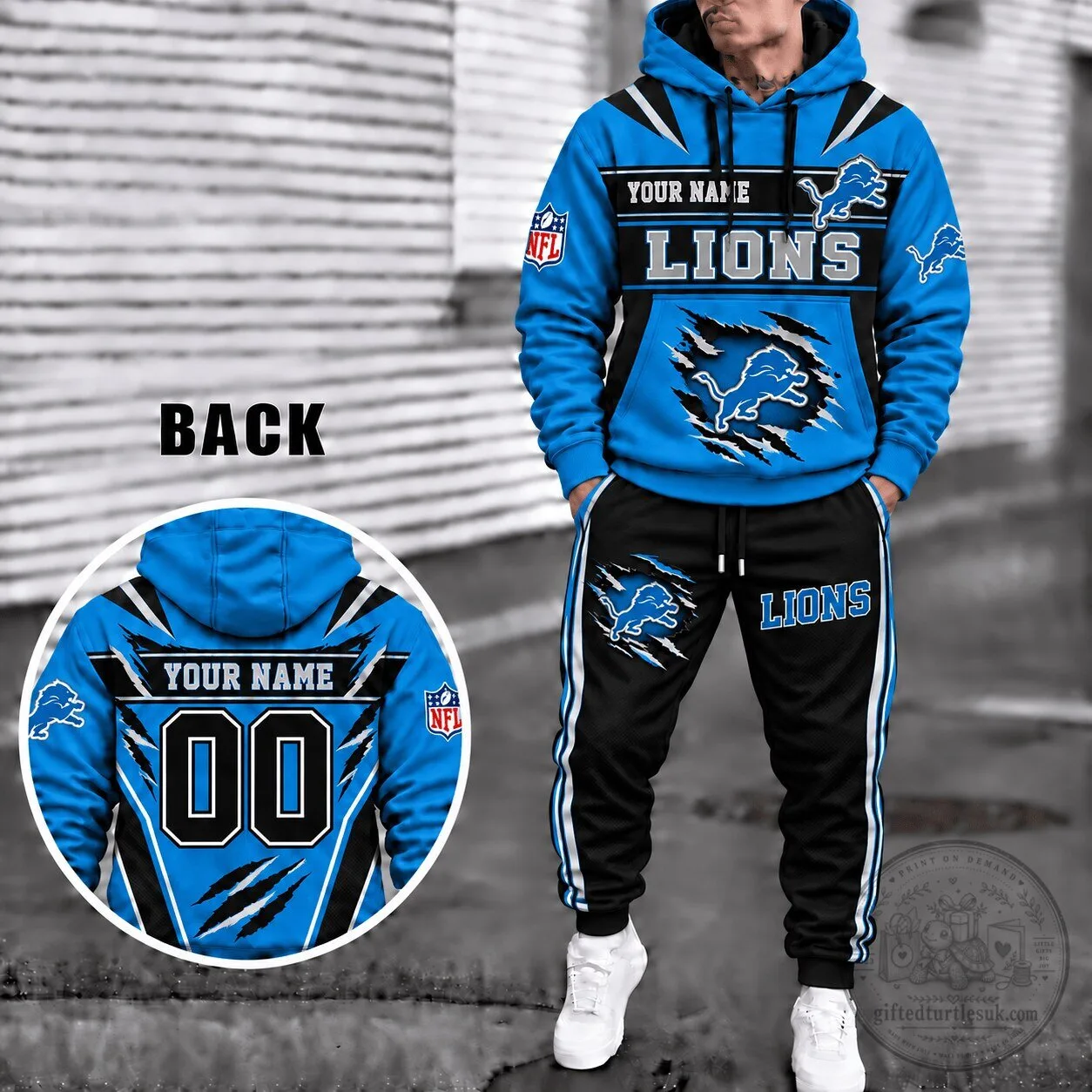 Detroit Lions Personalized NFL Football Team Hoodie
