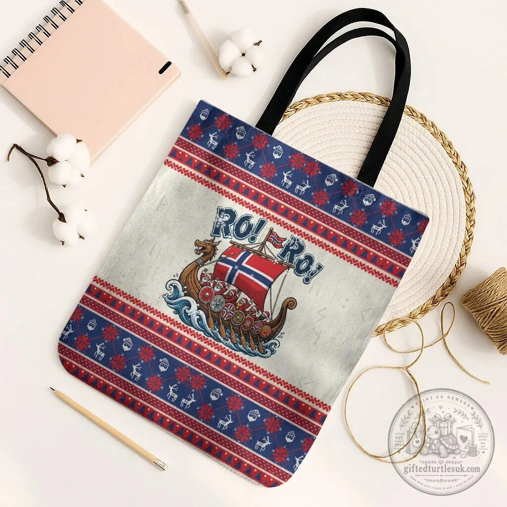 Ro Ro Viking Santa Claus Norwegian Christmas Holiday Tote Bag