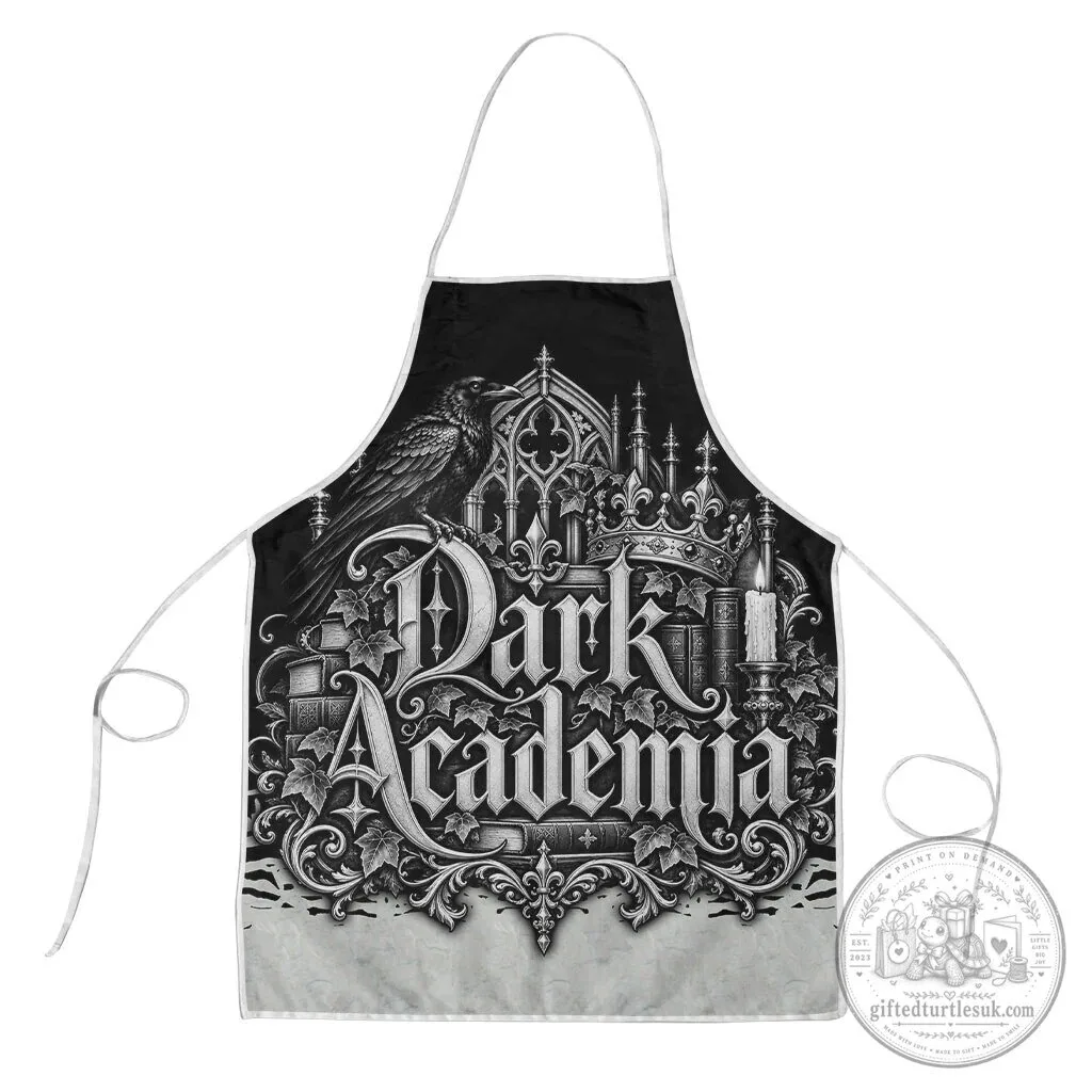 Dark Academia Raven Gothic Literature Vintage Bookish Aesthetic Apron