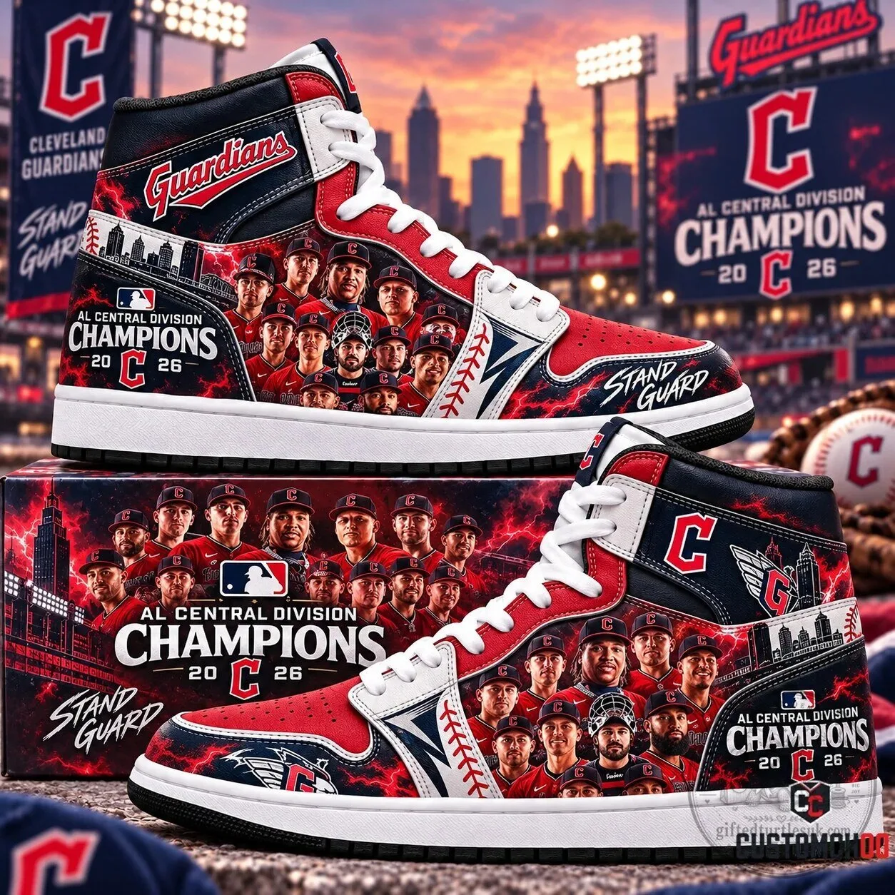 Cleveland Guardians 2026 ALCS Advanced Baseball High-Top Sneakers 5 Cleveland Guardians 2026 ALCS Advanced Baseball High-Top Sneakers