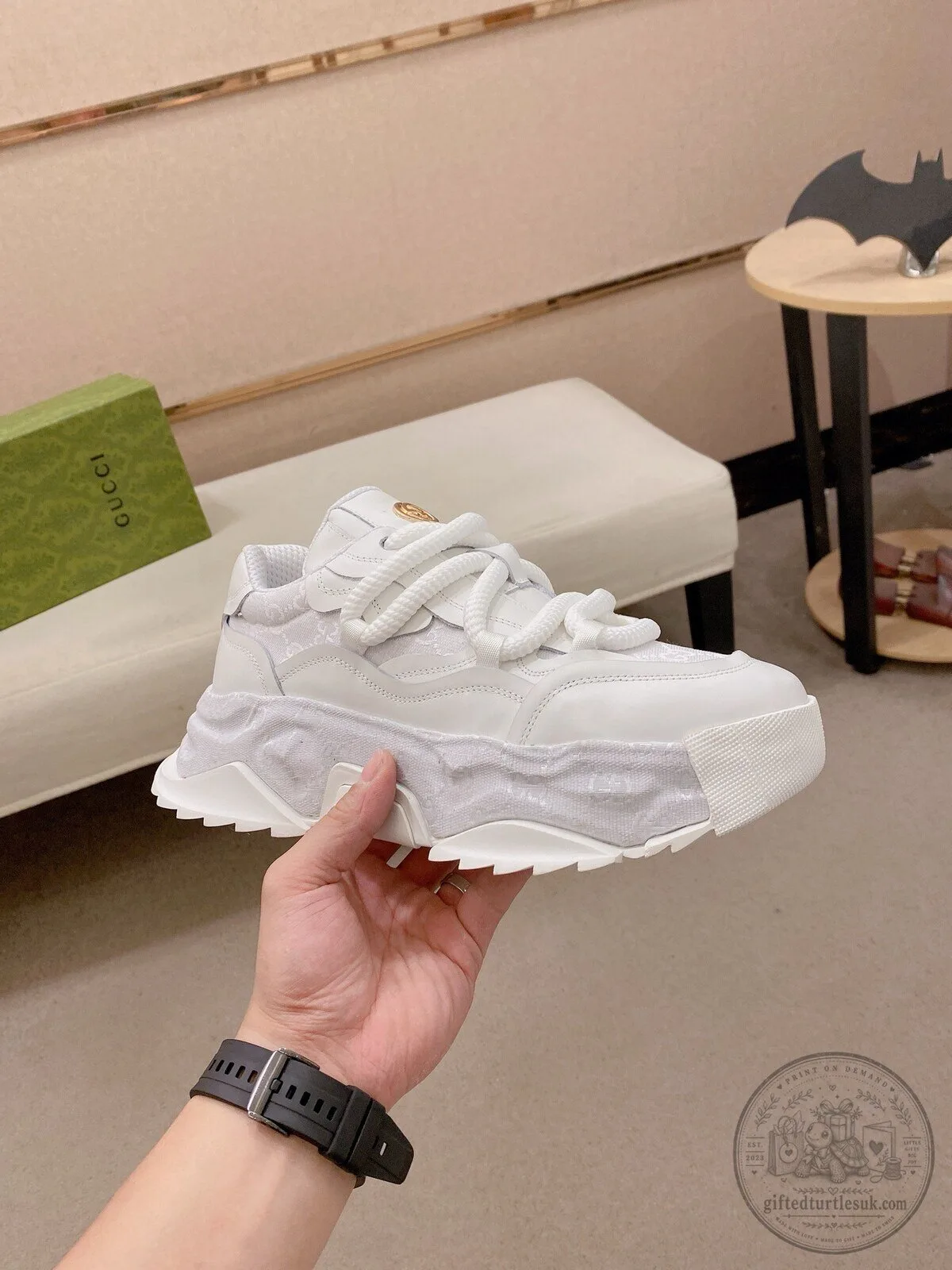 Gucci White Leather Chunky Platform Sneakers for Women 8 Gucci White Leather Chunky Platform Sneakers for Women