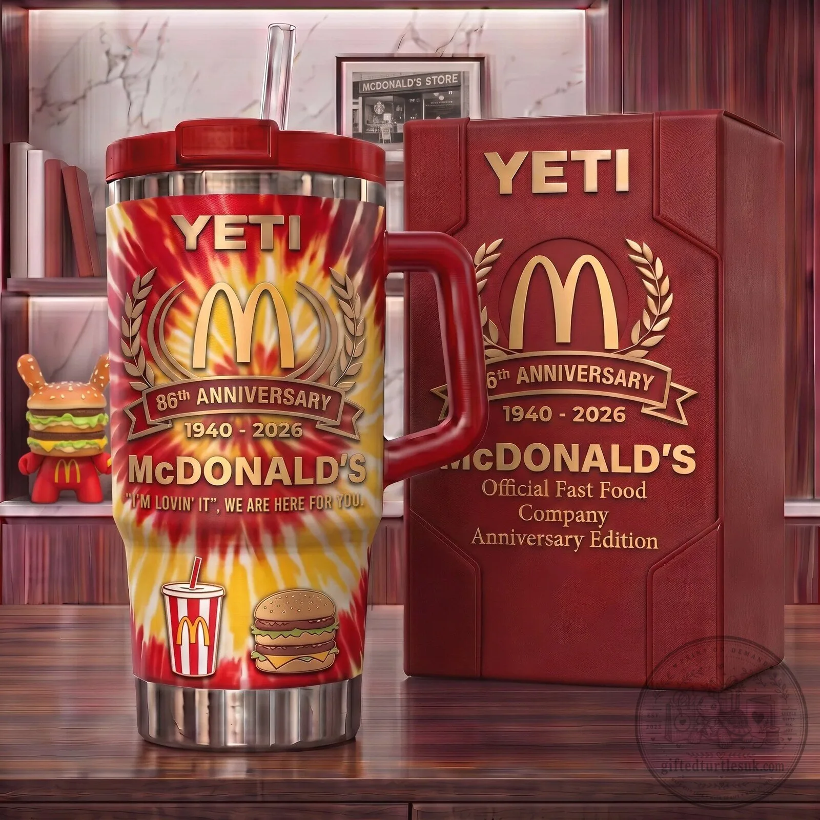 Yeti Tumbler with Handle in Tie-Dye for McDonald's 86th Anniversary