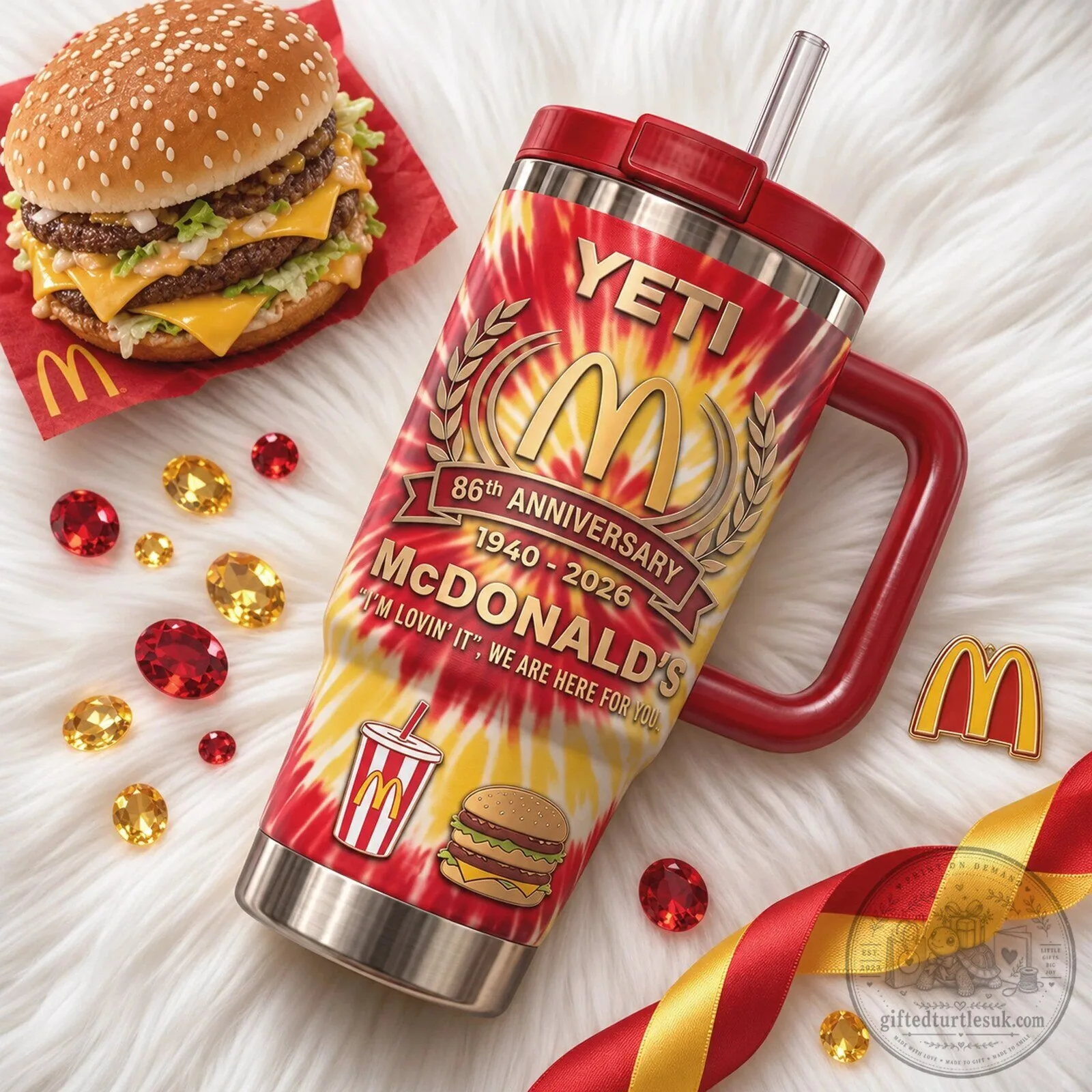 Yeti Tumbler with Handle in Tie-Dye for McDonald's 86th Anniversary 7 Yeti Tumbler with Handle in Tie-Dye for McDonald