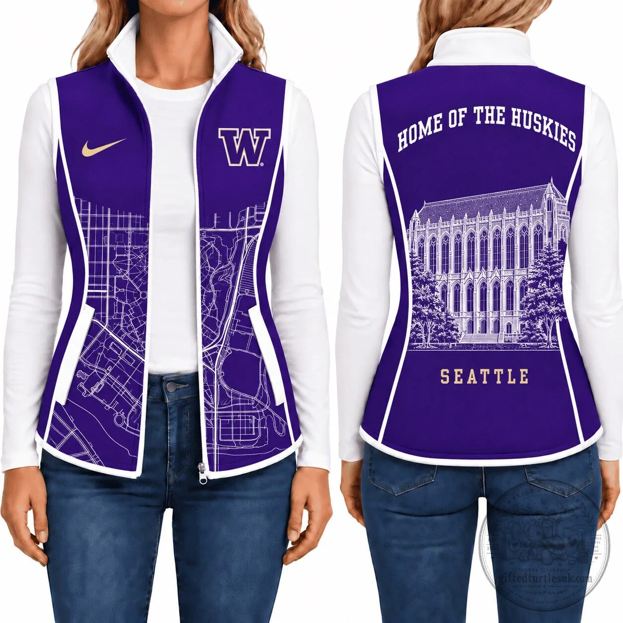 Washington Huskies Women's Purple Fleece Vest Jacket