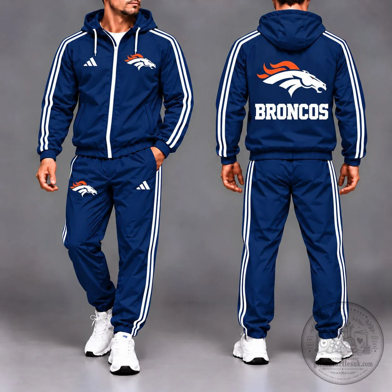 Denver Broncos National Football League Team Logo Full Zip Hoodie Tracksuit